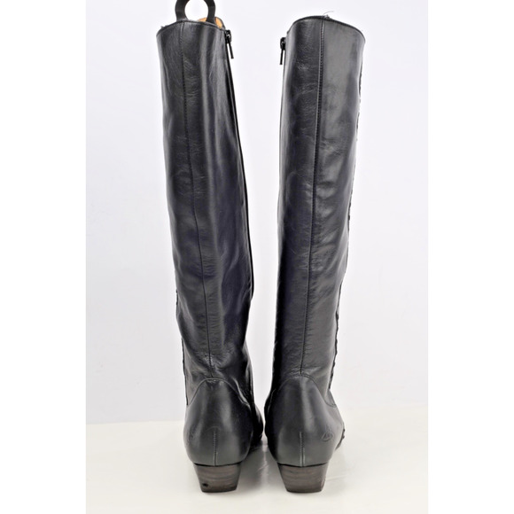 JOHN FLUEVOG Britney Black Leather Knee High Western Cowgirl Boots Size 10.5 - Picture 10 of 16